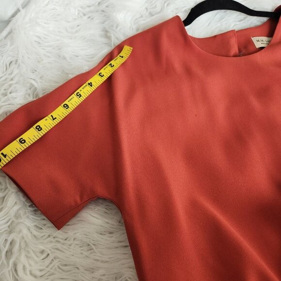 MM LaFleur Sheath Silvia Dress Women size M Orange brown brick Pockets - Picture 15 of 16